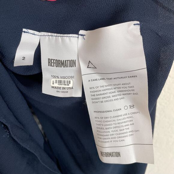 Reformation Navy Blue Maxi Dress Gown - Picture 7 of 14